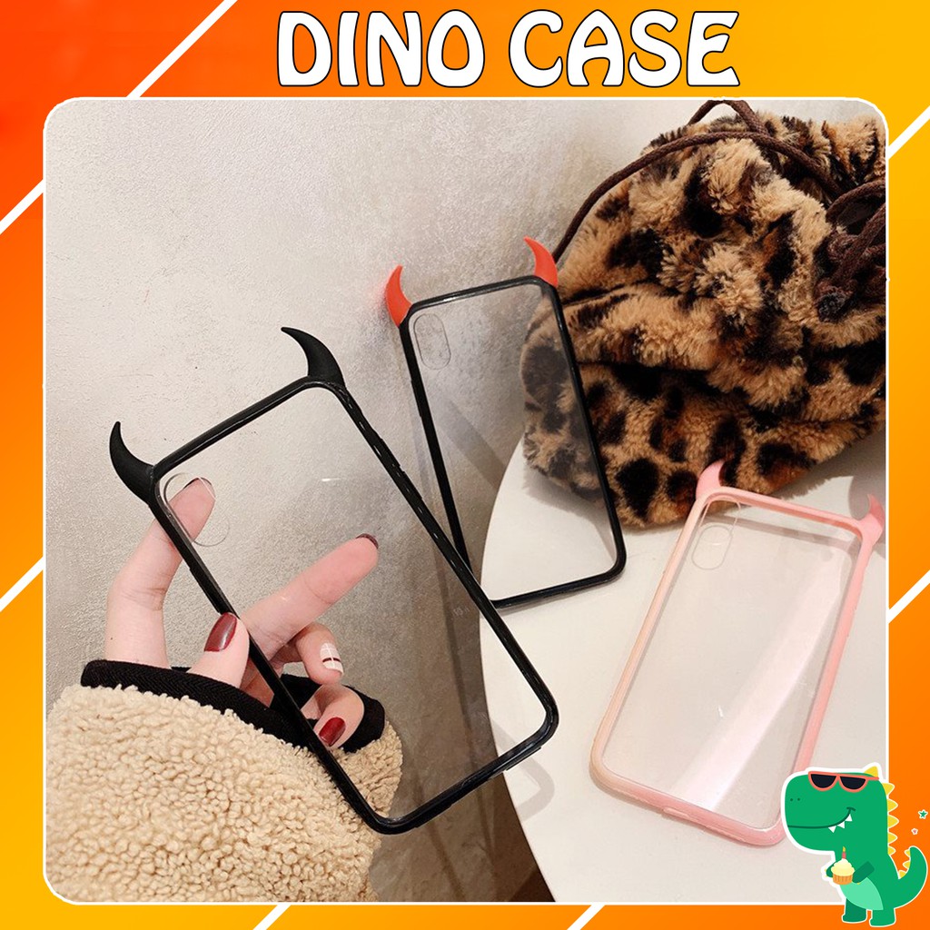 Ốp Lưng iphone  Đính Sừng Ác Quỷ Dành Cho Iphone 6/ 6s/ 6s Plus/ 7Plus/ X/ Xs max - Dino Case dt01