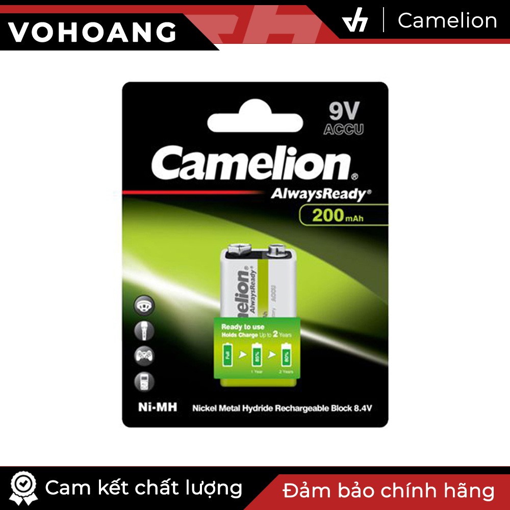 Pin sạc vuông Camelion AlwaysReady 9V (Trắng)