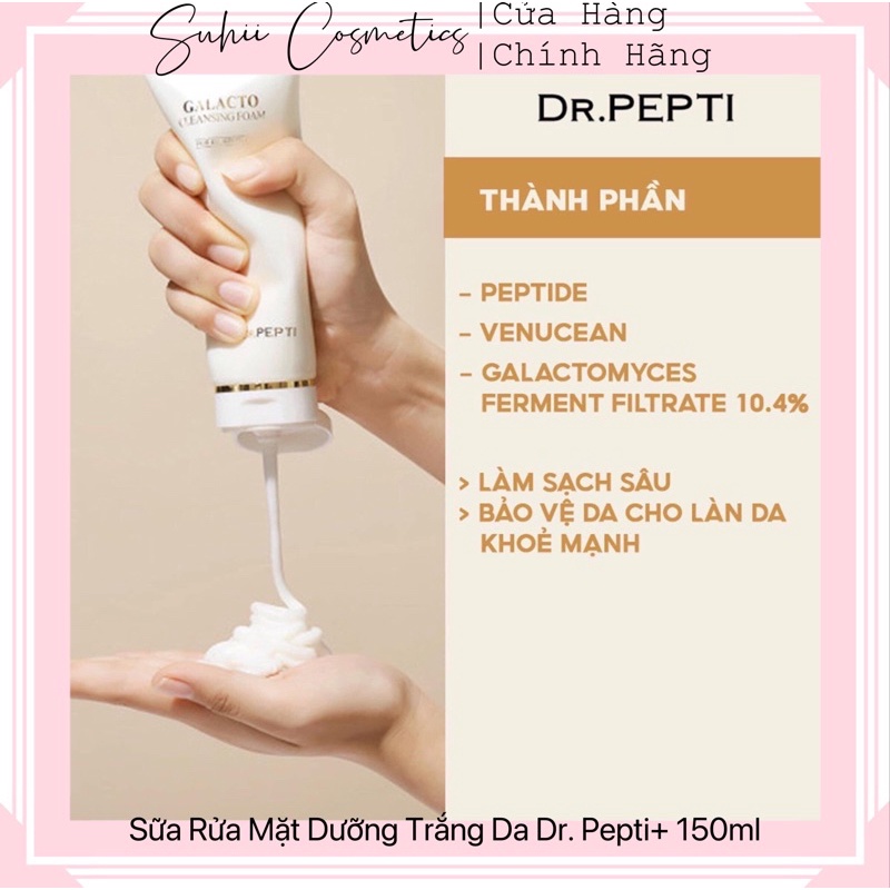 Sữa Rửa Mặt Dr.Pepti+ Dưỡng Trắng Da 110ml