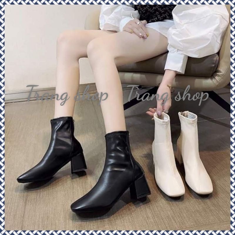 boot nữ ❤️Freeship❤️ giày bốt nữ da mềm chiều cao 5cm