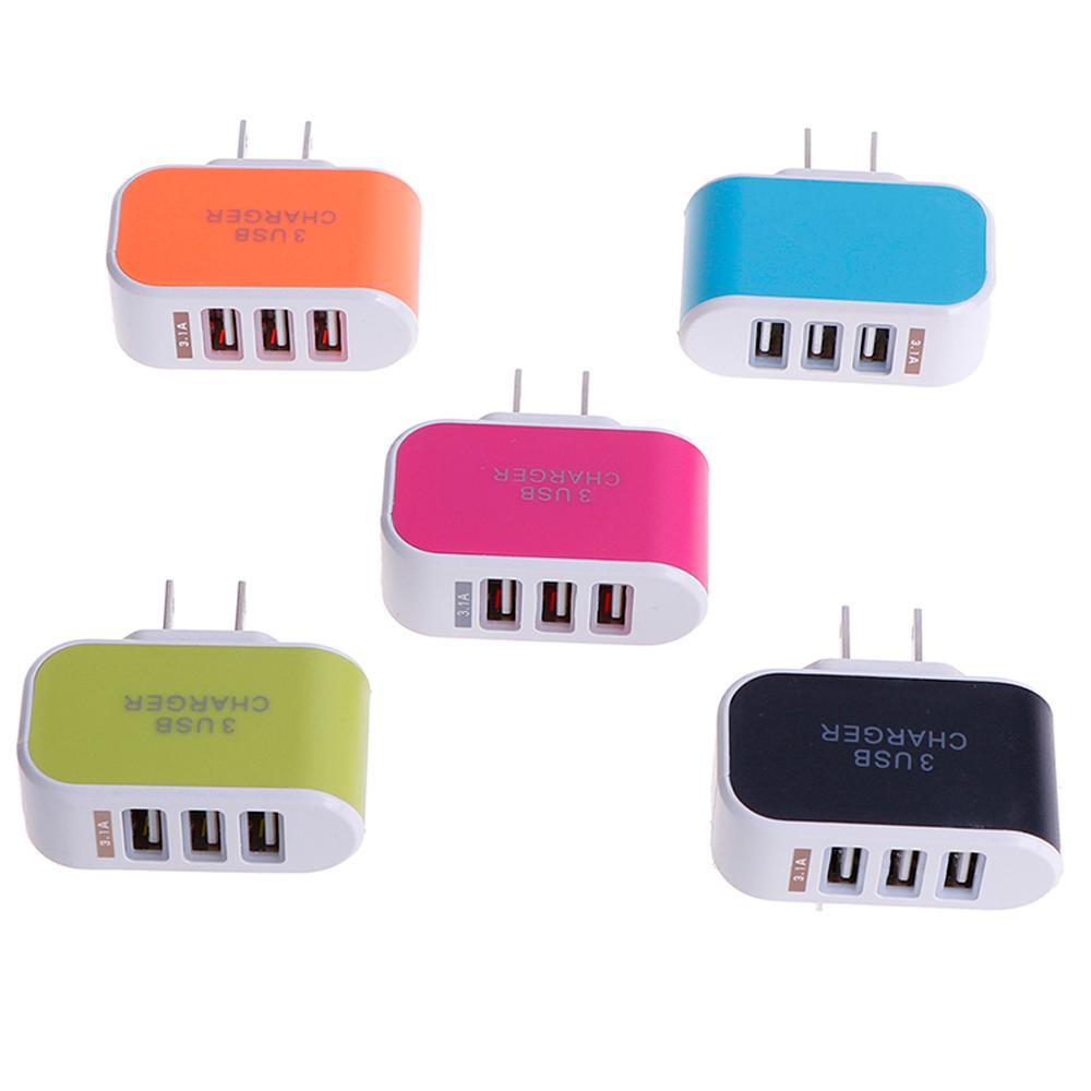 Củ Sạc 3 Cổng USB Có Đèn LED Cho Điện Thoại Di Động