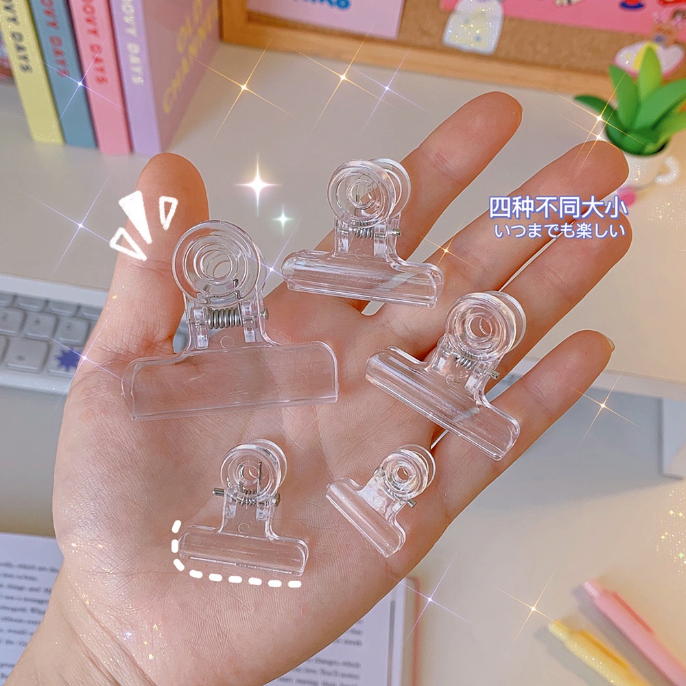 Set 5 kẹp nhựa trong suốt nhiều kích cỡ dùng để kiểm tra đồ ăn vặt | BigBuy360 - bigbuy360.vn