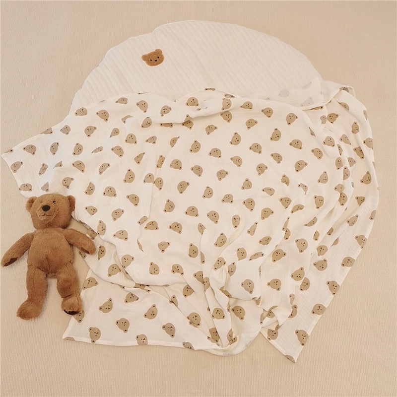 Chăn Quấn Em Bé Chất Liệu Cotton Thoáng Khí Phong Cách Hàn Quốc