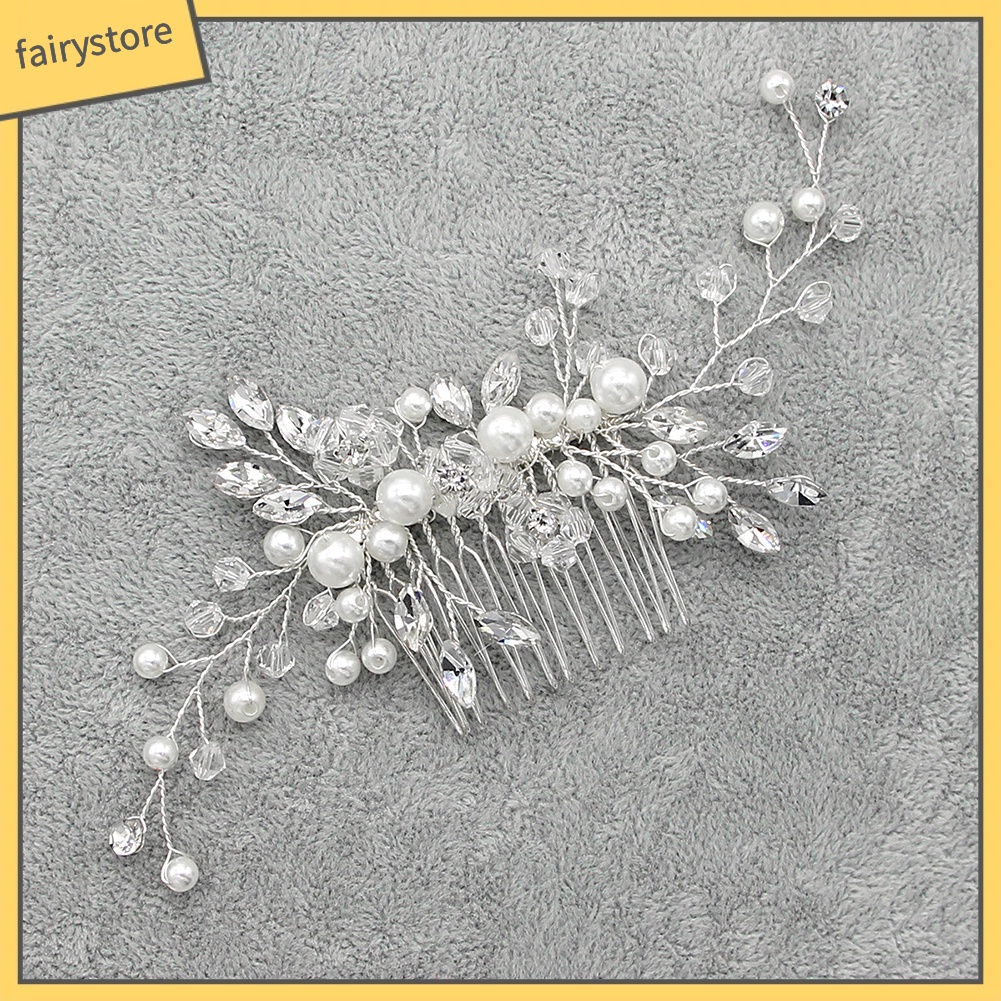 Trâm Cài Tóc Có Đính Đá &amp; Ngọc Trai Giả Cho Nữ