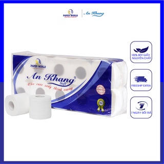 Giấy vệ sinh gia đình 2 lớp AN KHANG AKS10 | Thế Giới Giấy | 100% bột giấy nguyên sinh | AKS10