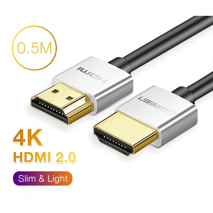 [Mã ELHACE giảm 4% đơn 300K] Cáp HDMI 2.0 Chính hãng Ugreen 30475 30476 30477 30478 HD117 (4K 3D ARC Siêu nhỏ Cao Cấp)