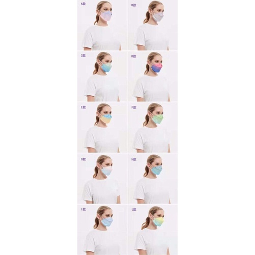 KHẨU TRANG KF94 CẦU VÒNG LOANG MÀU OMBRE MẪU MỚI NHẤT SIÊU MỀM