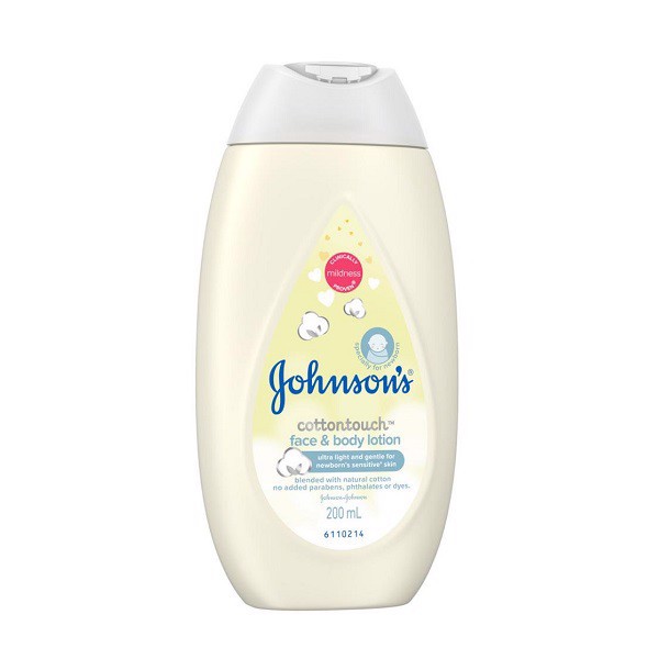 Sữa dưỡng ẩm mềm mịn Johnson's® Face & body Lotion Cotton Touch™ 200ml