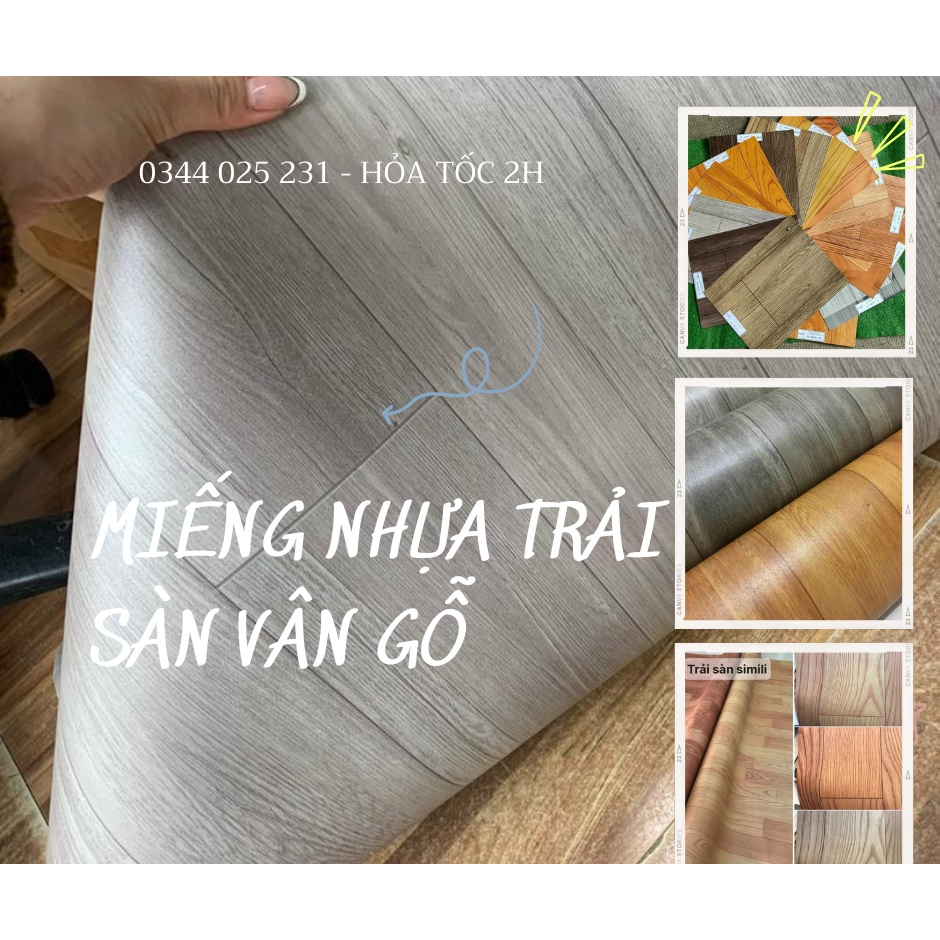 Giao Ngay) Miếng vinyl simili trải sàn vân gỗ sang xịn hàng Việt Nam