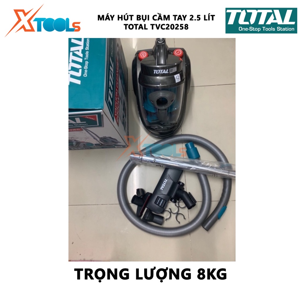 Máy hút bụi cầm tay Total TVC20258 Máy hút bụi mini Công suất hút: 260~330W Dung tích:2.5L Lồng khí thổi: 2.0~2.3 M3/min
