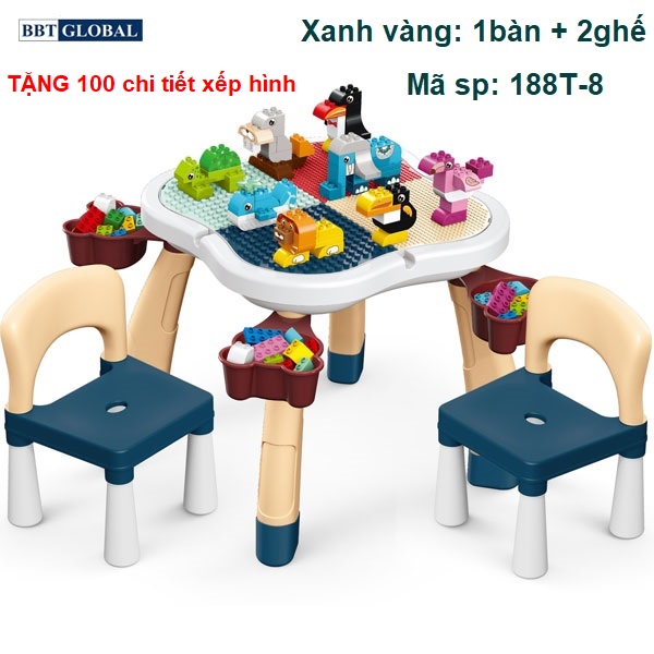 Bộ bàn chơi lego đa năng TẶNG KÈM XẾP HÌNH cho bé BBT Global đủ loại