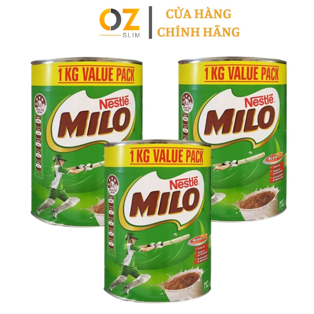 Combo 3 Hộp Sữa Bột Nestle Milo Value Pack 1KG - Nhập Khẩu Úc [Date 05.2024 MÓP NHẸ]