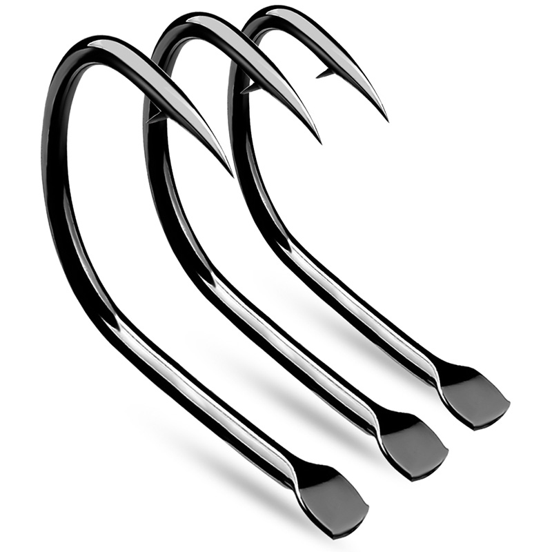 KATYUSHA 30 Gói Thép Carbon Cao Bù Đắp Barb Fishhooks 11 #-20 # Đầu Phẳng Cá Chép Móc Câu Móc Đơn Phụ Kiện