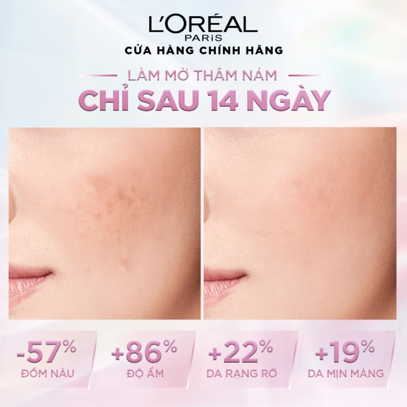 Bộ 2 Serum sáng da Glycolic Bright 1.0% Glycolic Acid 30ml &amp; Serum siêu cấp ẩm Revitalift Pure Hyaluronic L'Oreal Paris