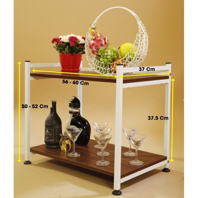 Kệ lò vi sóng, lò nướng Khung sắt, Gỗ MDF  YL145 - 60x37x35 cm | BigBuy360 - bigbuy360.vn