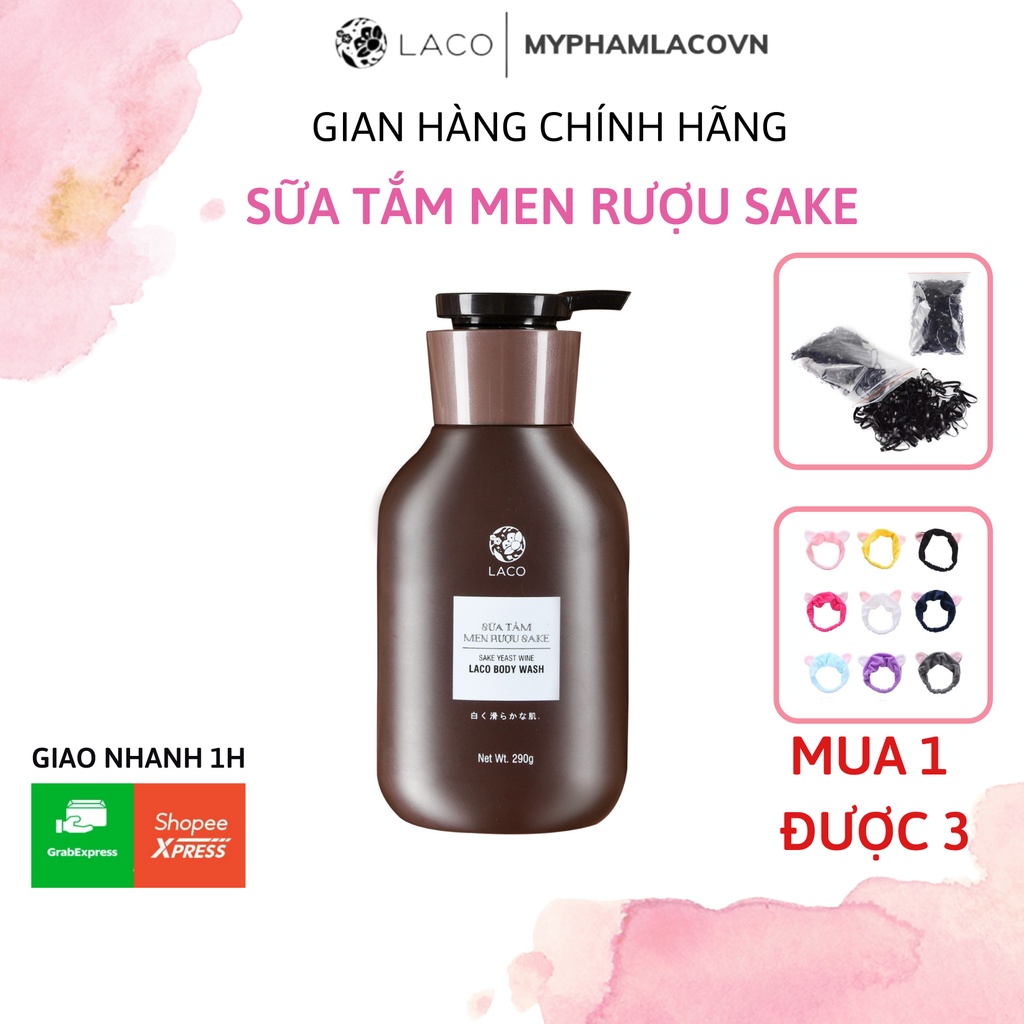 Sữa Tắm Trắng Da Sake LACO 300ml Cho Làn Da Sáng Mịn Màng, Sữa Tắm LACO | Linh Spa