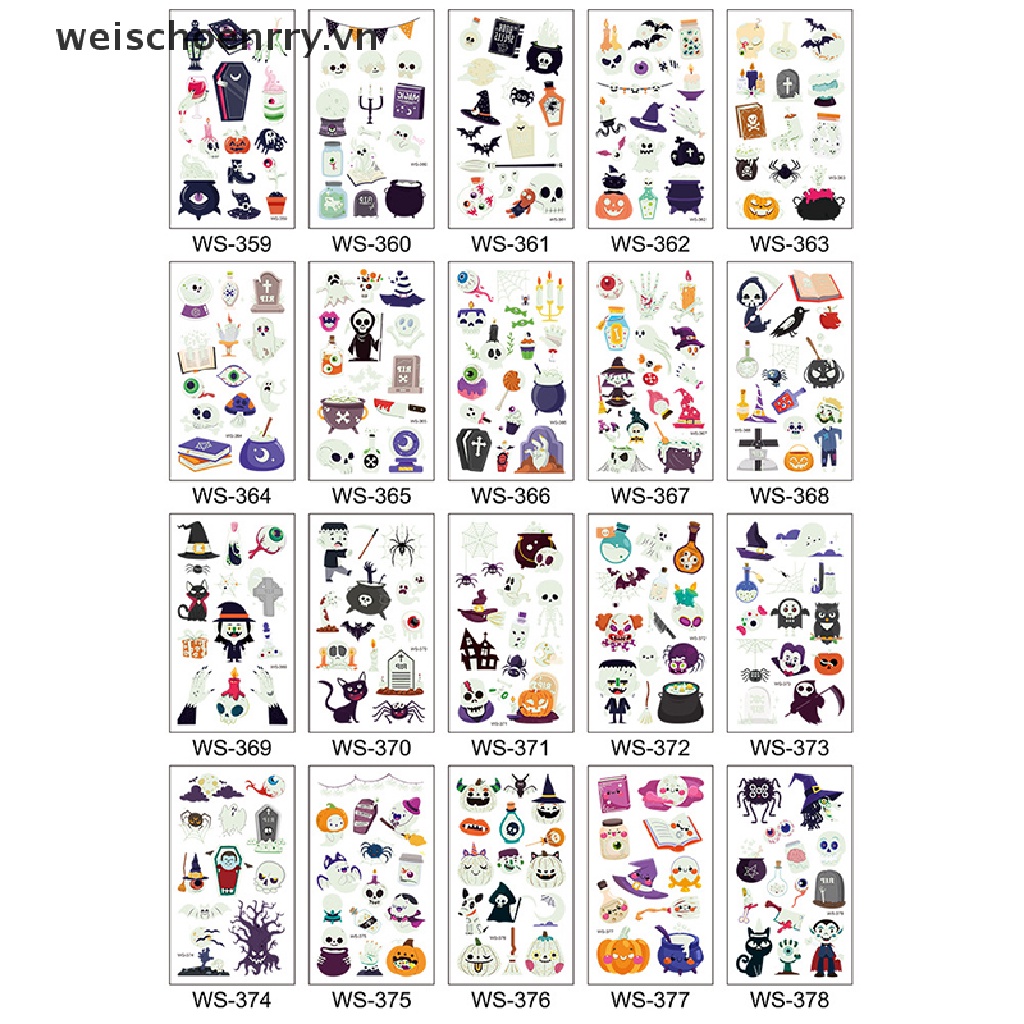 Hình Xăm Dán Phát Quang Phong Cách Halloween Độc Đáo