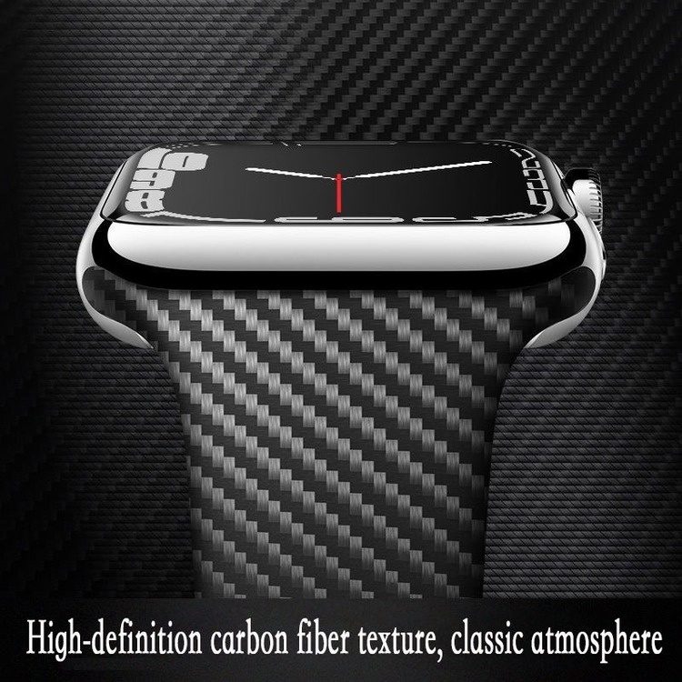 Dây Đeo Đồng Hồ Bằng Silicon Họa Tiết Sợi Carbon 44mm 40mm 45mm 41mm 38mm 42mm Cho iWatch Series 7 6 5 4 3 SE