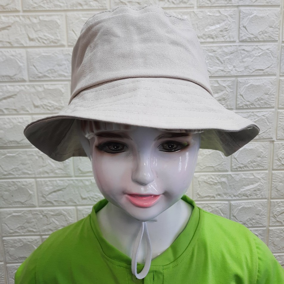 Sỉ Lẻ Mũ Nón Tai Bèo Đồng Phục Trẻ Em Màu Kem Cho Bé Có Dây Đeo