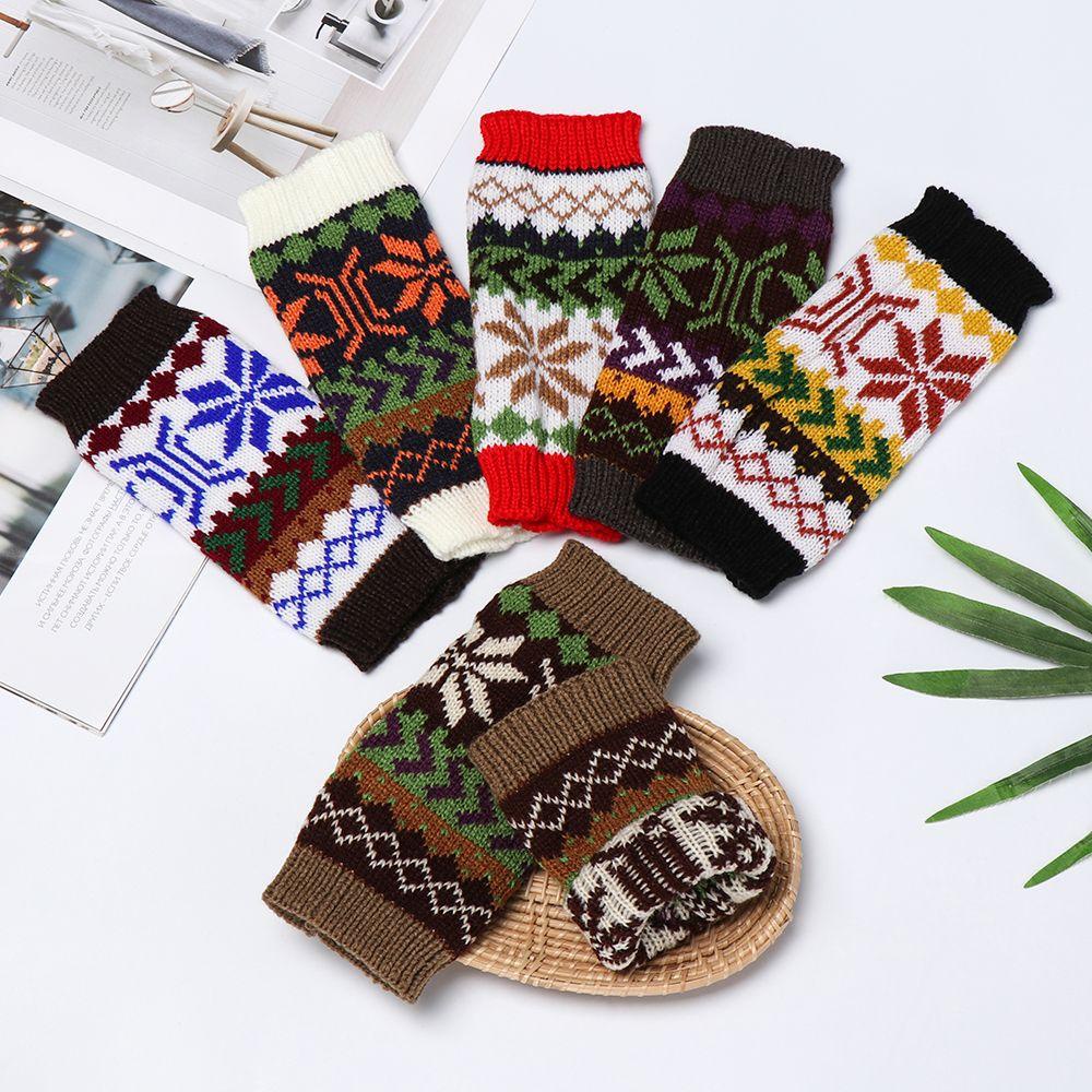 Găng Tay Dệt Kim Dày Dặn Mềm Mại Co Giãn Giữ Ấm Cánh Tay Cho Nam Nữ