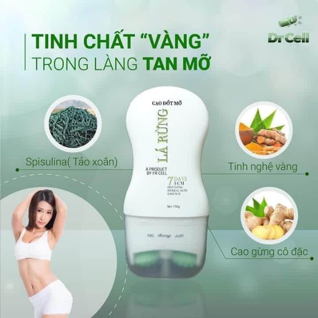 Gel tan mỡ bụng cao lá rừng 150g hiệu quả giảm mỡ trong 2 tuần