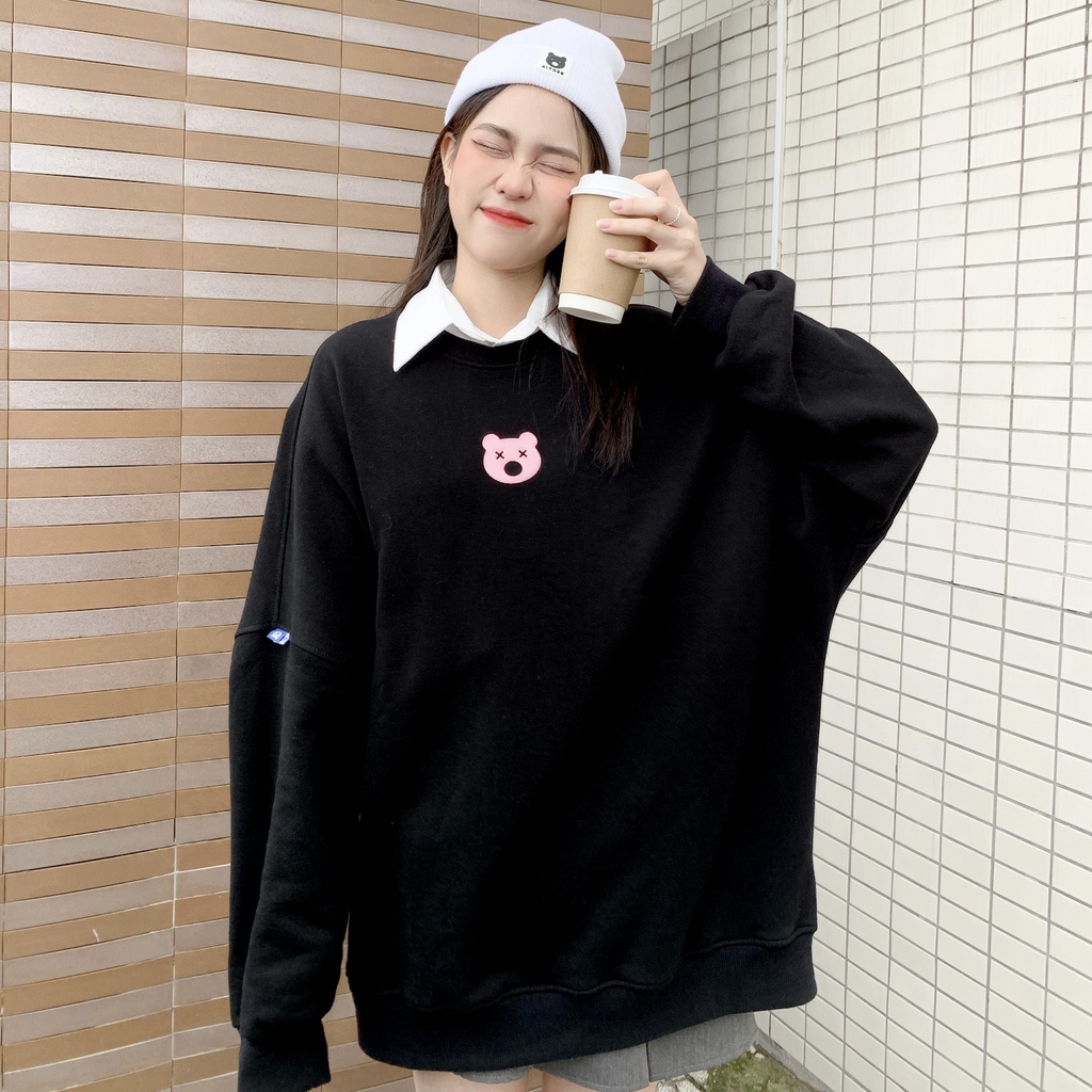 AITHERSTUDIO-Áo nỉ Sweater Bear Donut form rộng Unisex | WebRaoVat - webraovat.net.vn