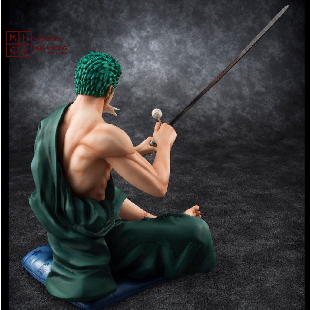 Mô hình Roronoa Zoro POP ngồi lau kiếm lau kiếm Cao 15cm - Figure Tượng Zoro One Piece