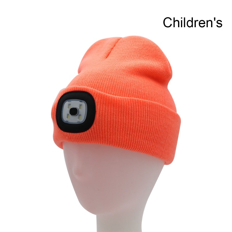 Mũ Beanie Có Đèn LED Có Thể Sạc Lại Bằng Cổng USB Độ Sáng Cao Dành Cho Trẻ Em