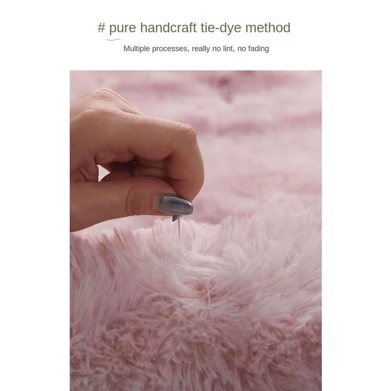 Thảm Lông Lót Sàn Nhuộm Tie-Dye Bắc Âu Cho Phòng Khách Phòng Ngủ Gia Đình