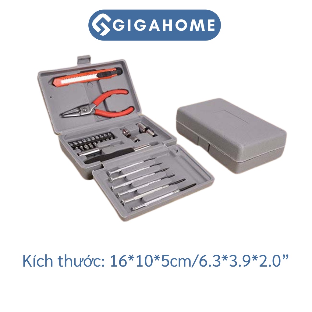 Bộ dụng cụ sữa chữa 24 món đa năng gồm kìm, tua vít, dao rọc giấy, 16 đầu, 6 vít nhỏ 2411
