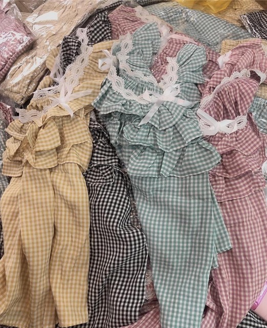 [Giá Hủy Diệt] Bộ Kẻ Đũi Mềm Cổ Bèo Ren Siêu Xinh Hàng Mới Về Cao Cấp | BigBuy360 - bigbuy360.vn