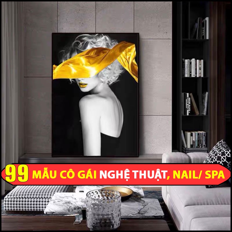 HD29 Bộ Tranh Treo Tường Chân Dung Cô Gái Nghệ Thuật Quyến rũ  treo SPa Nial Mi Nhà Nghỉ Decor Bóng Cao Cấp