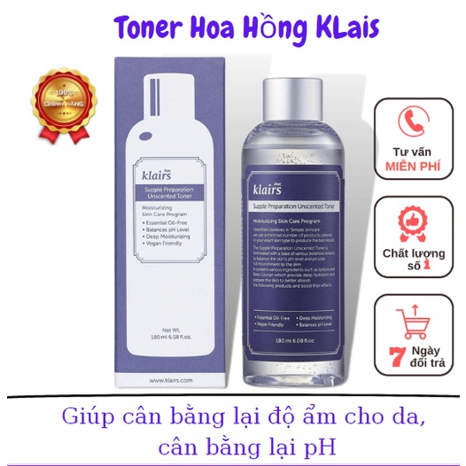 Toner KLAIRS - Nước hoa hồng Supple Preparation Facial Toner 180ml