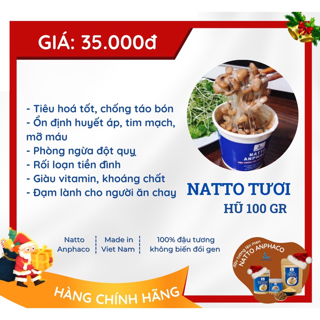 Natto hạt tươi Đậu nành lên men kiểu Nhật 100gr - Tốt cho tiêu hóa, xương khớp, phòng ngừa đột quỵ. | BigBuy360 - bigbuy360.vn