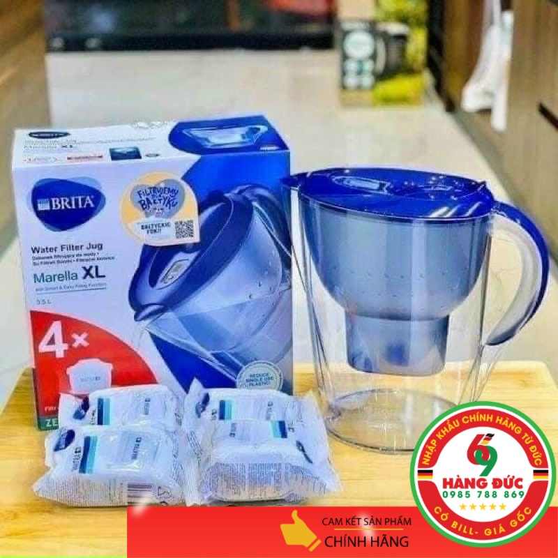 Bình lọc nước Brita Marella 3,5L kèm 4 lõi lọc - HANGDUC69