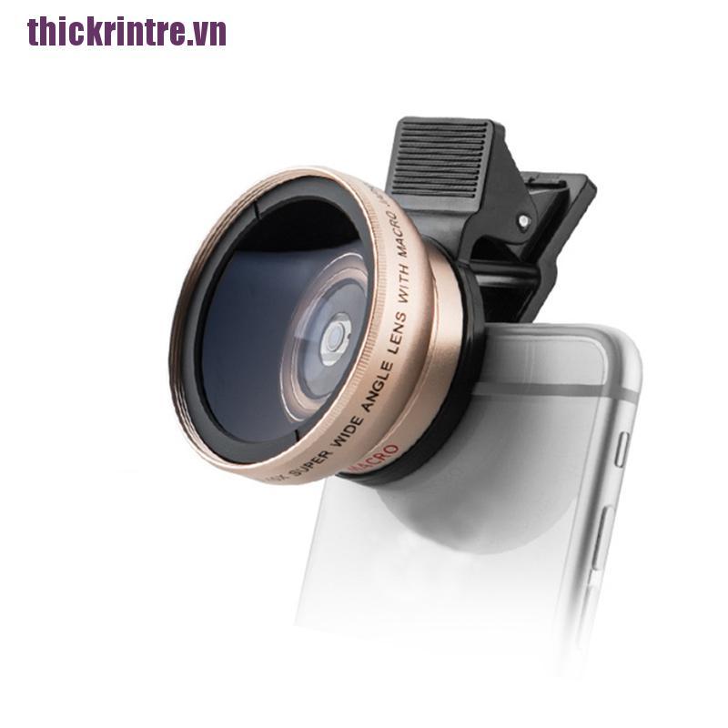 [rintre]Universal 2in1 Clip On Camera Lens Kit Fisheye Wide Angle Macro For Cell Phone