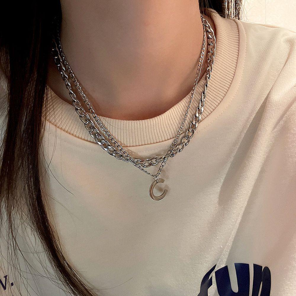 Vòng cổ Mặt Chữ Cái Đơn Giản Phong Cách Hip Hop Hàn Quốc WMES15H