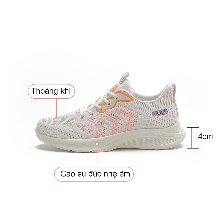 Giày Thể Thao Nữ Cao Cấp Độn Đế 4cm Êm Nhẹ Thoáng Khí - GL8007