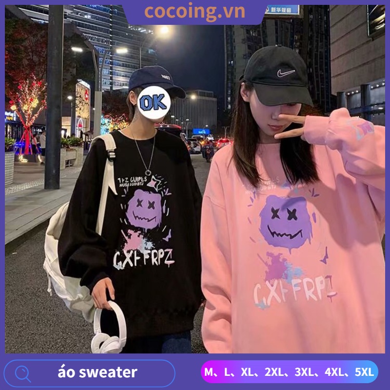Áo sweatshirt nam giớiÁo len dài tay nam nữ thời trang Áo len nữ dễ thương Áo nỉ tay dàiSweater in ấn