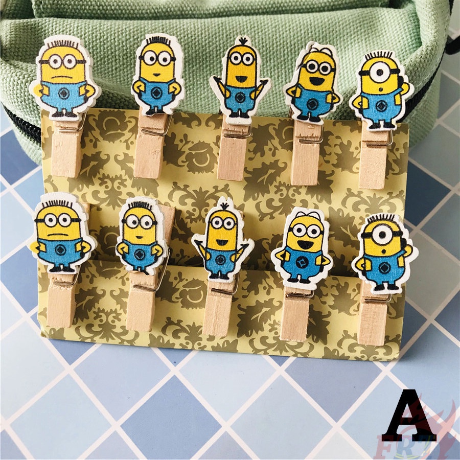 ✨ Văn Phòng Phẩm - Kẹp Gỗ Minions Hoạt Hình ✨ Set 10 Kẹp Gỗ Mini 3.5*0.7cm Dùng Để Kẹp Ảnh Trang Trí Thủ Công