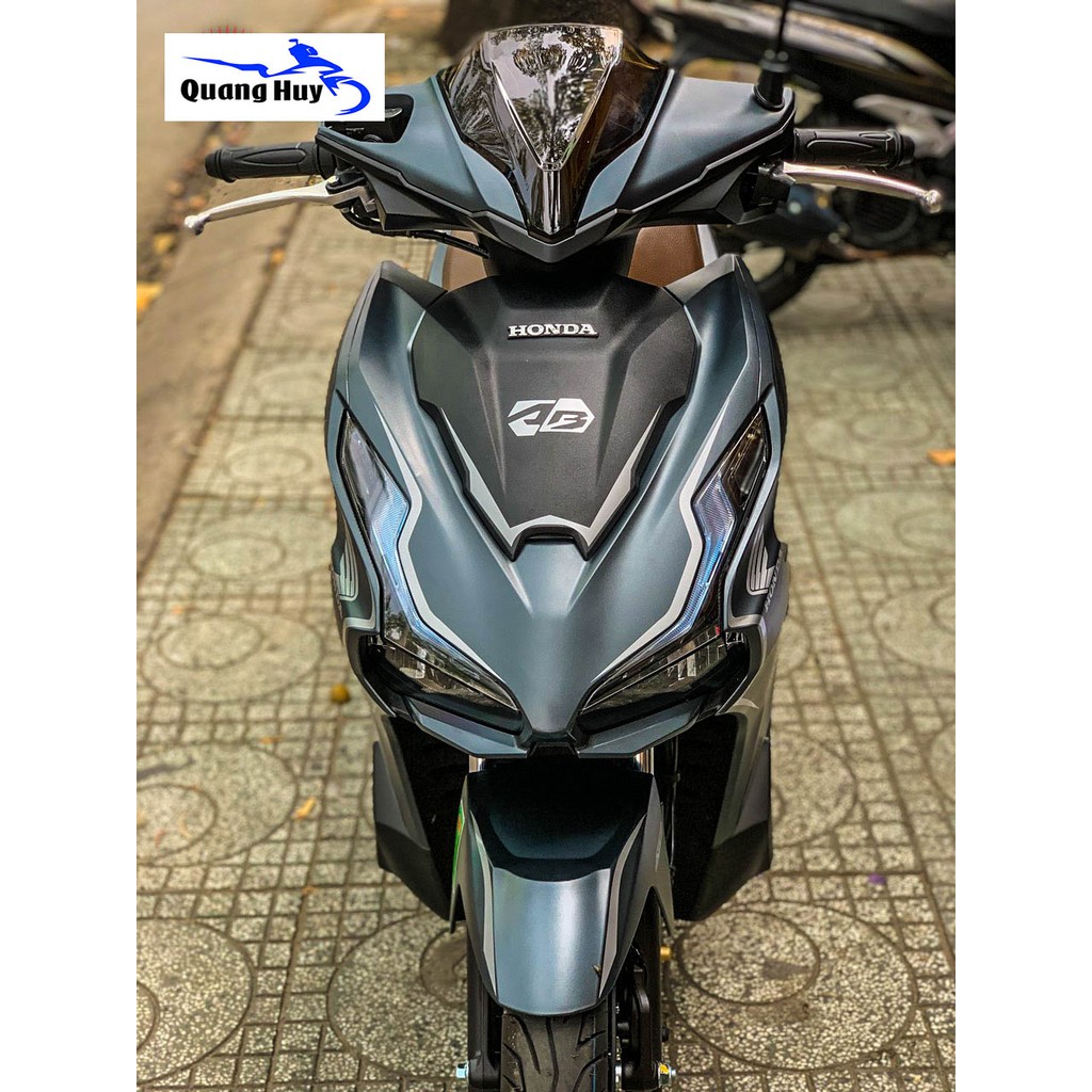 Tem trùm air blade đen xám đời 2020, độ team trùm ab dán phủ dàn áo xe xám đen rẻ đẹp