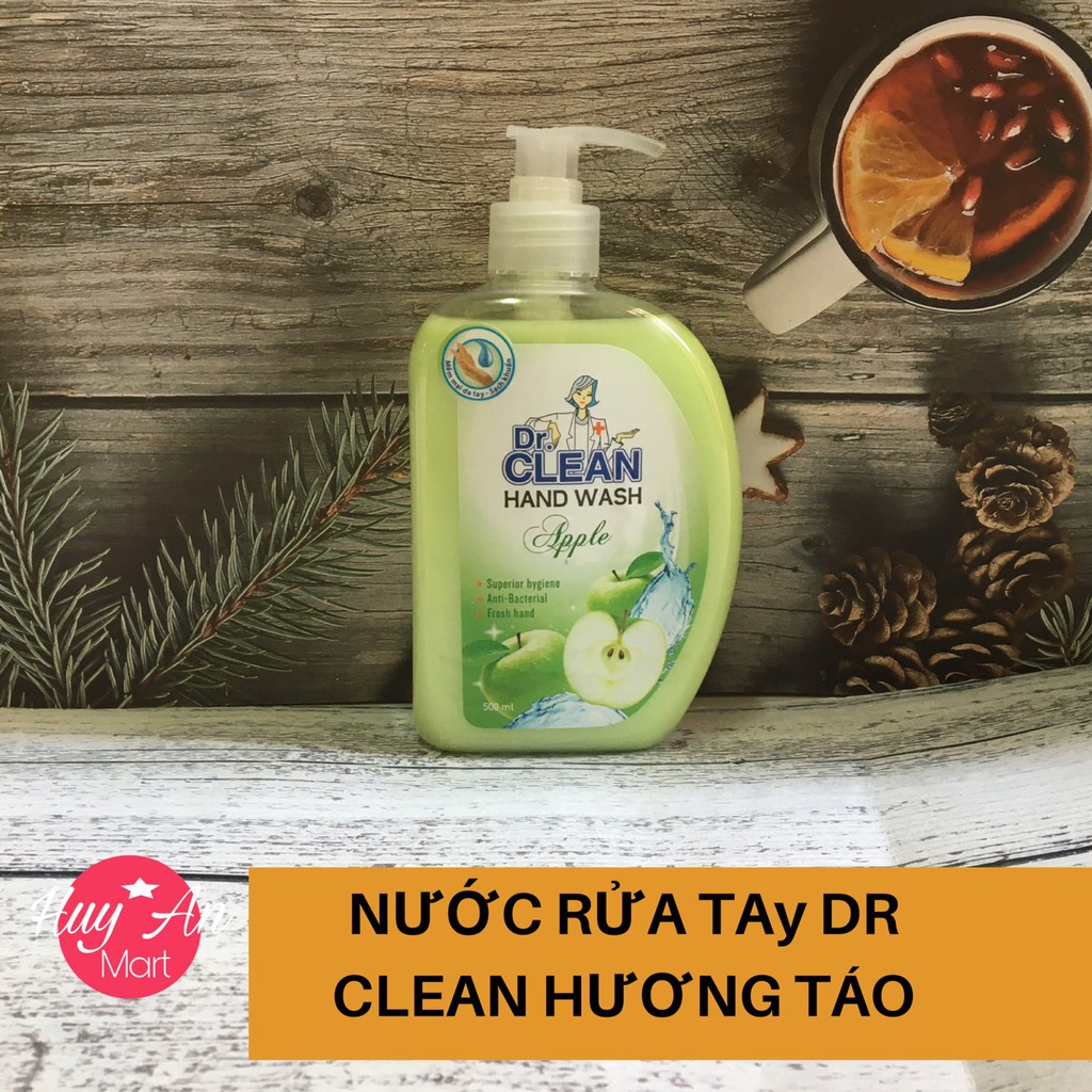 Nước rửa tay DR.Clean hương hoa quả 500ml diệt khuẩn 99,9% Hàng Việt nam