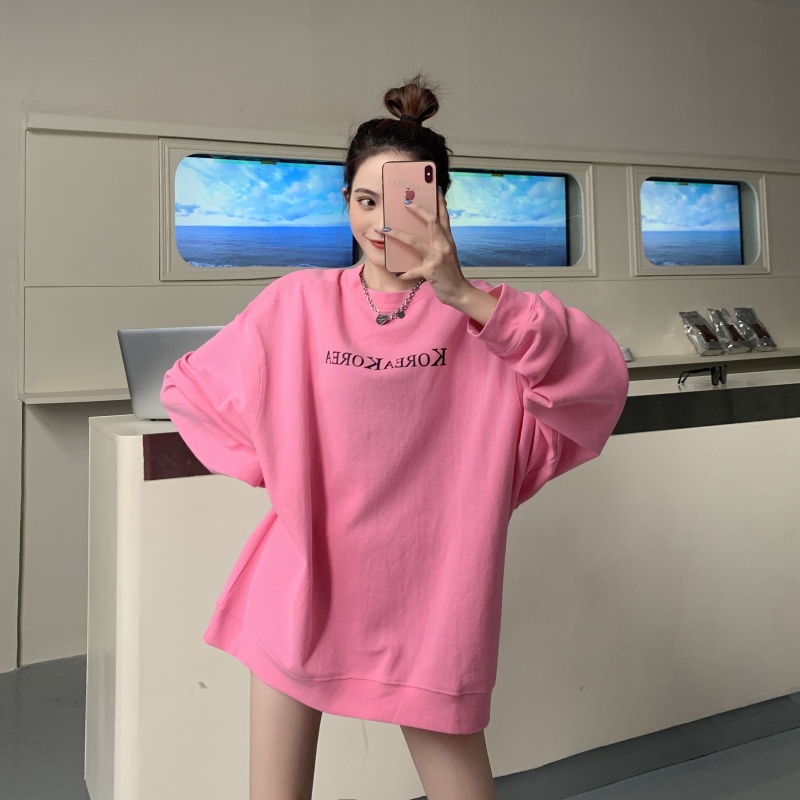 IELGY Áo sweater dài tay dáng rộng phong cách Harajuku Châu Âu cho nữ