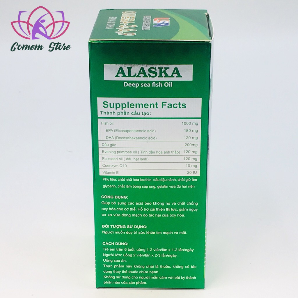 ALASKA OMEGA 3,6,9 - Hỗ trợ cải thiện trí lực , giảm nguy cơ xơ vữa động mạch do tác hại của oxy