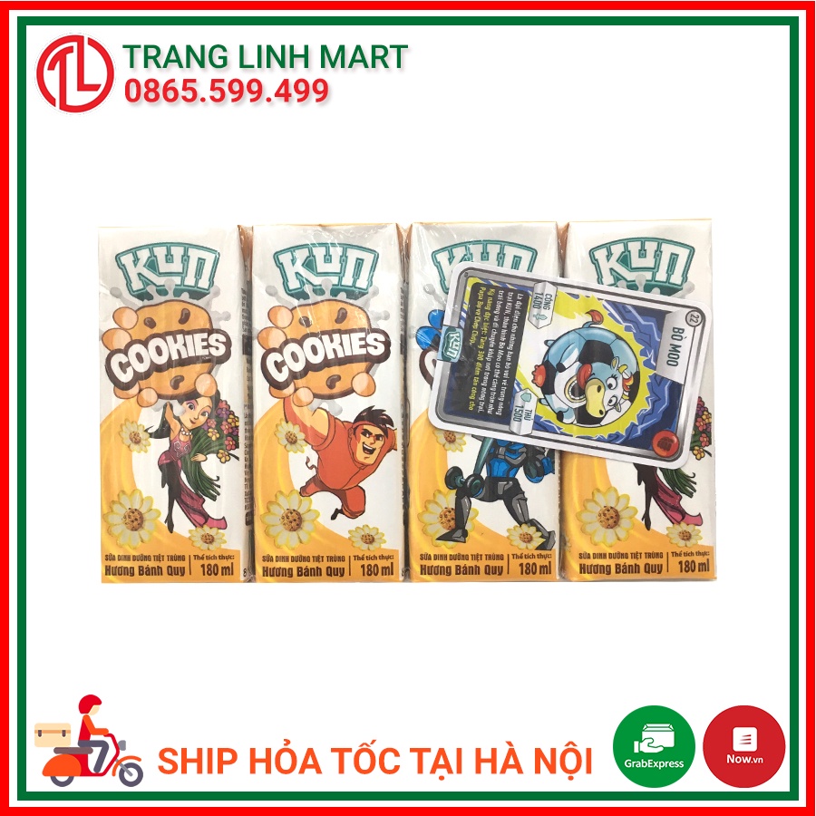 Sữa dinh dưỡng tiệt trùng hương bánh quy KUN Cookies lốc 4 hộp x 180ml
