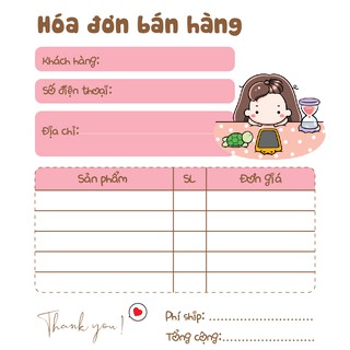 [ Hàng Sẵn ] Hóa Đơn Bán Hàng Mini 1 Liên Rùa