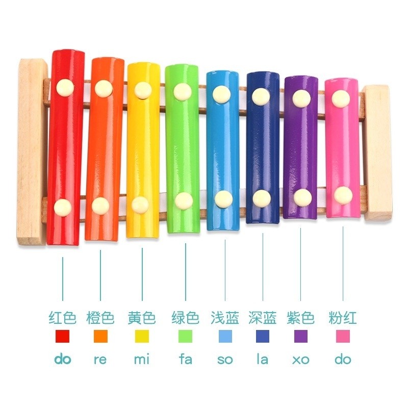 Đàn Xylophone 8 Thanh giúp bé học màu sắc, kích thích thính giác phát triển - đồ chơi Bi House