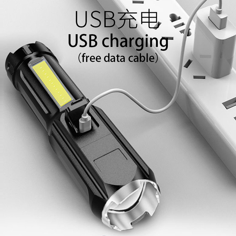 Đèn Pin LED XHP50 3000 Lumens Siêu Sáng Sạc USB 5 Chế Độ