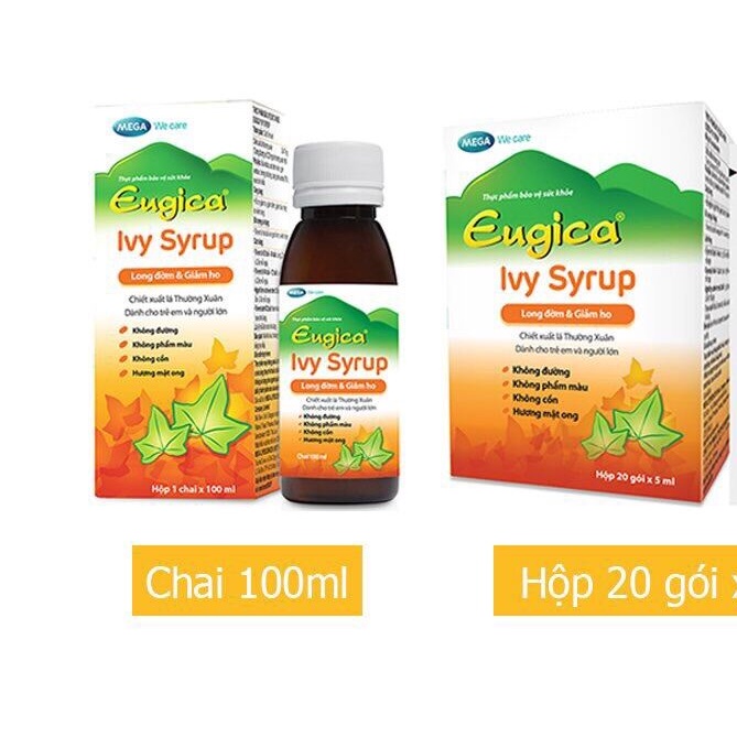- SIRO EUGICA IVY (Chai/100ml) - Cao Lá Thường Xuân Giúp Long Đờm, Giảm Ho