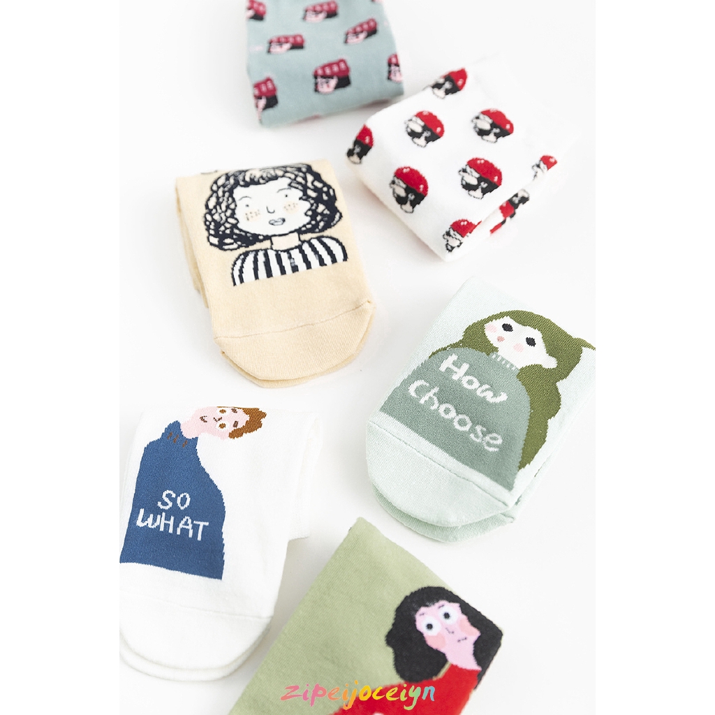 Vớ nữ cổ ngắn in hình hoạt hình dễ thương